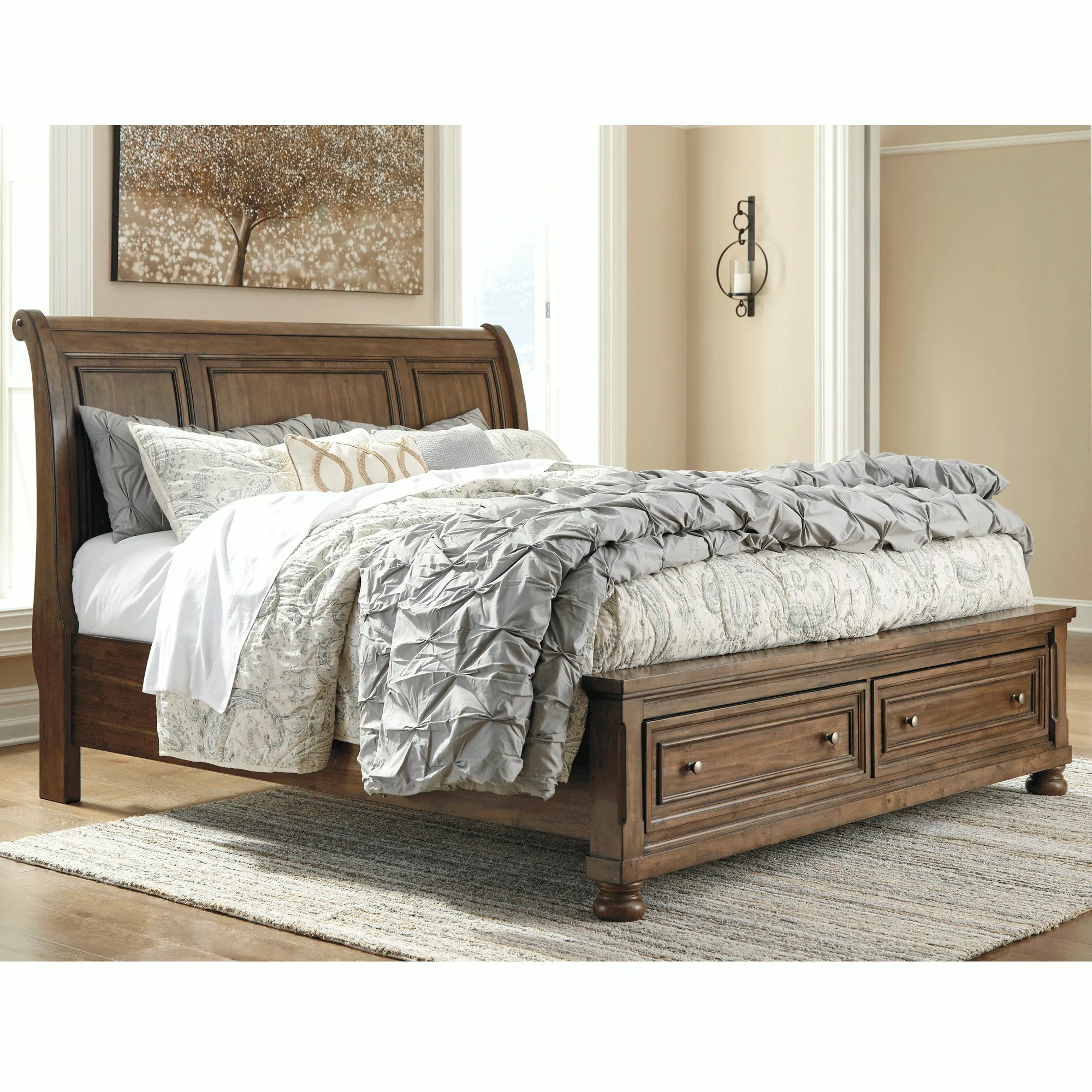 Flynnter Queen Sleigh Storage Bed