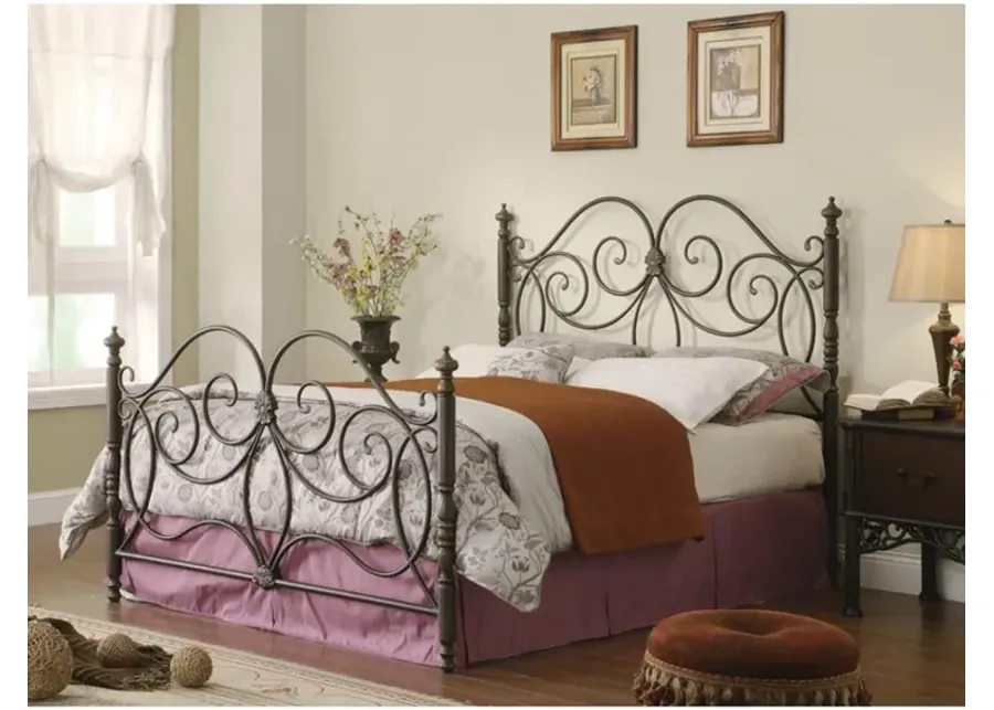 London Dark Bronze Queen Metal Bed