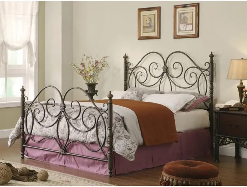 London Dark Bronze Queen Metal Bed