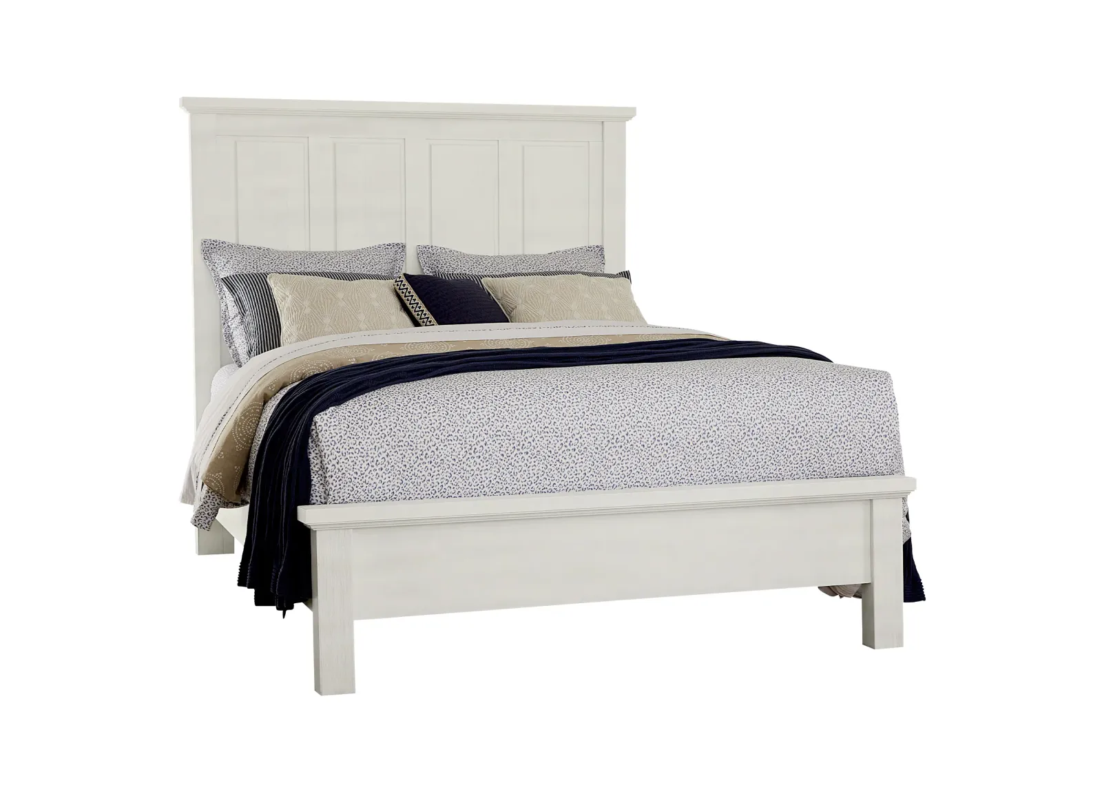 Maple Road White/Natural Queen Mansion Bed