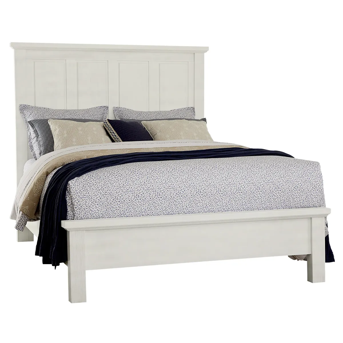 Maple Road White/Natural Queen Mansion Bed