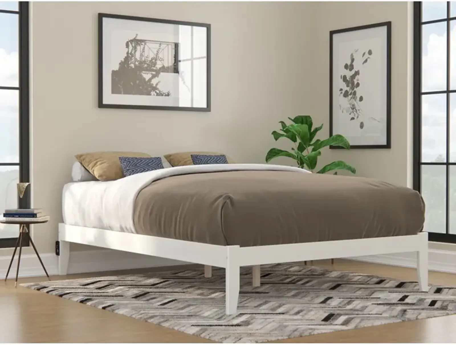 Barrington White Queen Platform Bed