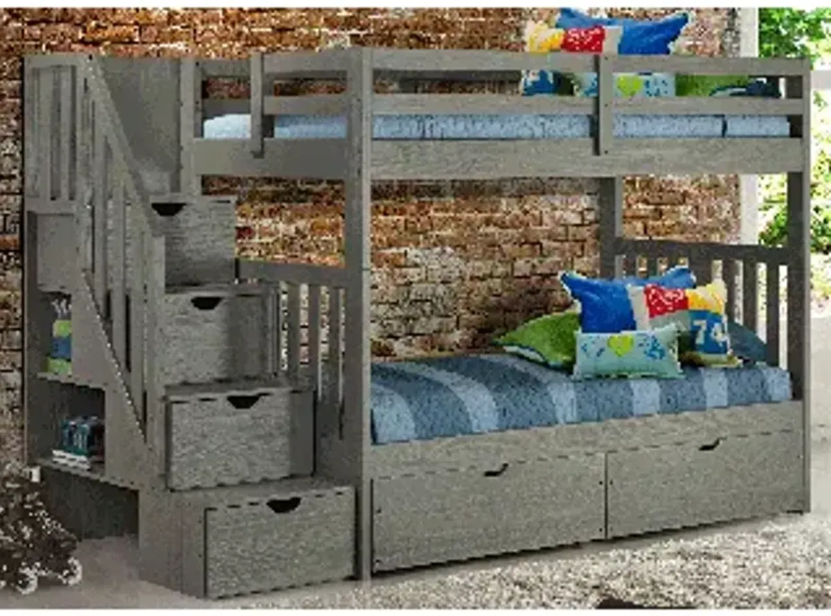 Cambridge Twin/Twin Staircase Bunk Bed with 2 Drawers