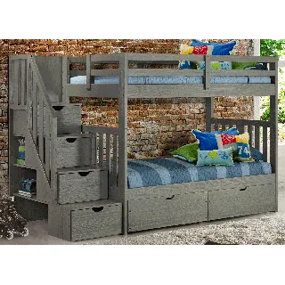 Cambridge Twin/Twin Staircase Bunk Bed with 2 Drawers