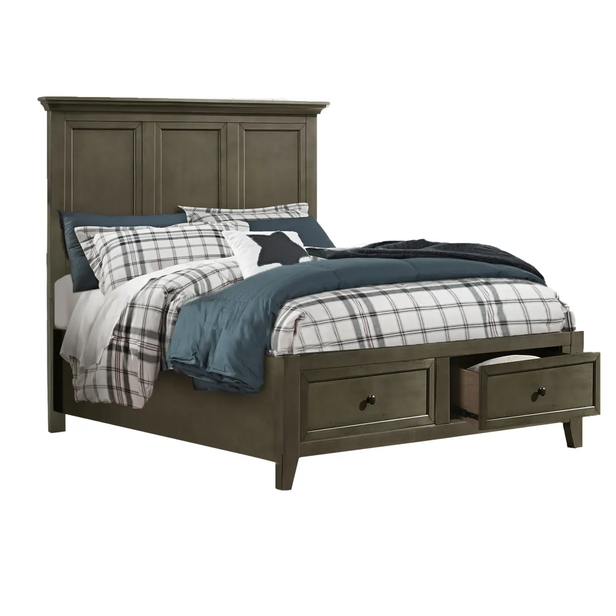 San Mateo Gray Full Storage Bed