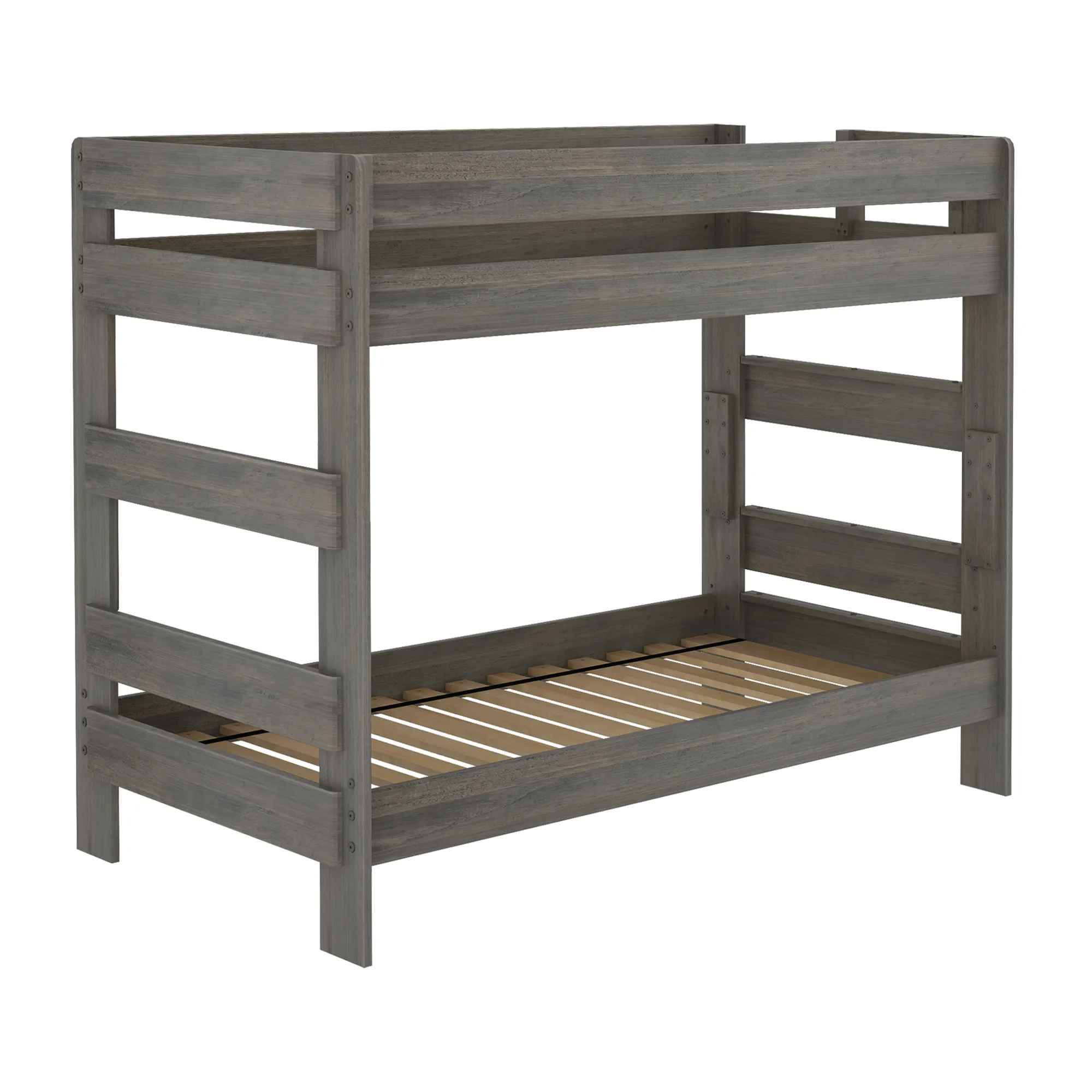 Rugged Driftwood Twin Over Twin Bunk Bed