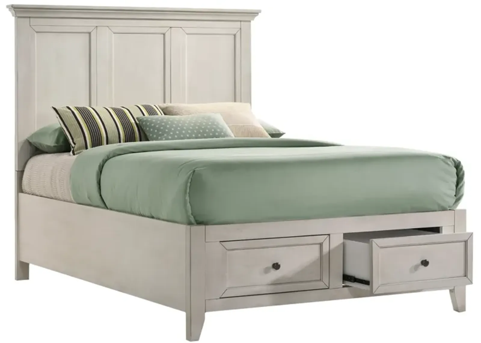 San Mateo White Twin Storage Bed