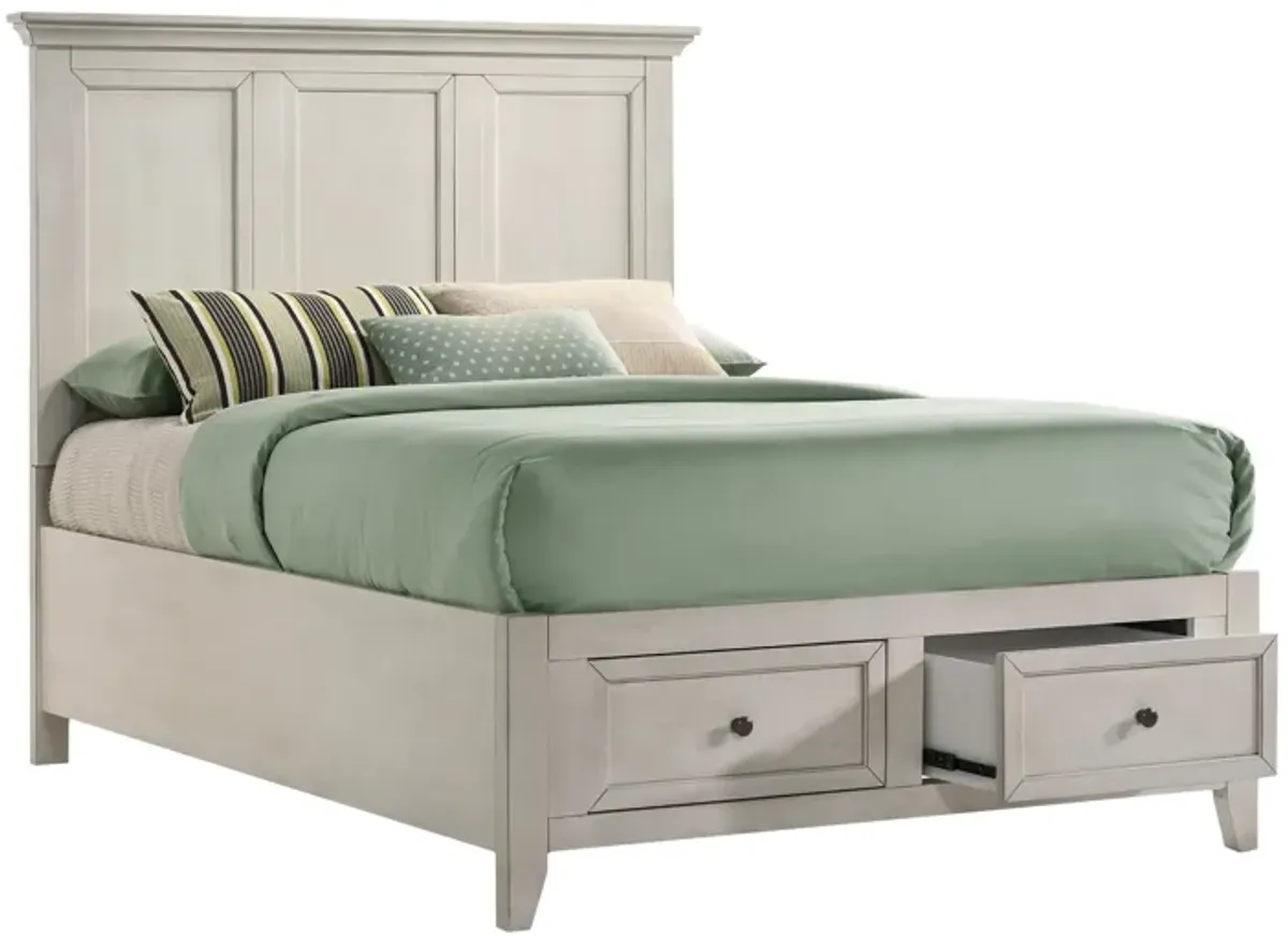 San Mateo White Twin Storage Bed