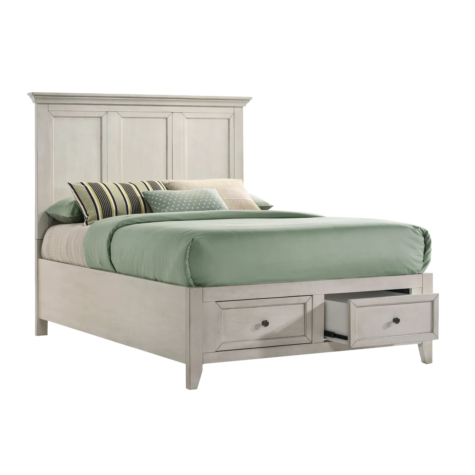 San Mateo White Twin Storage Bed