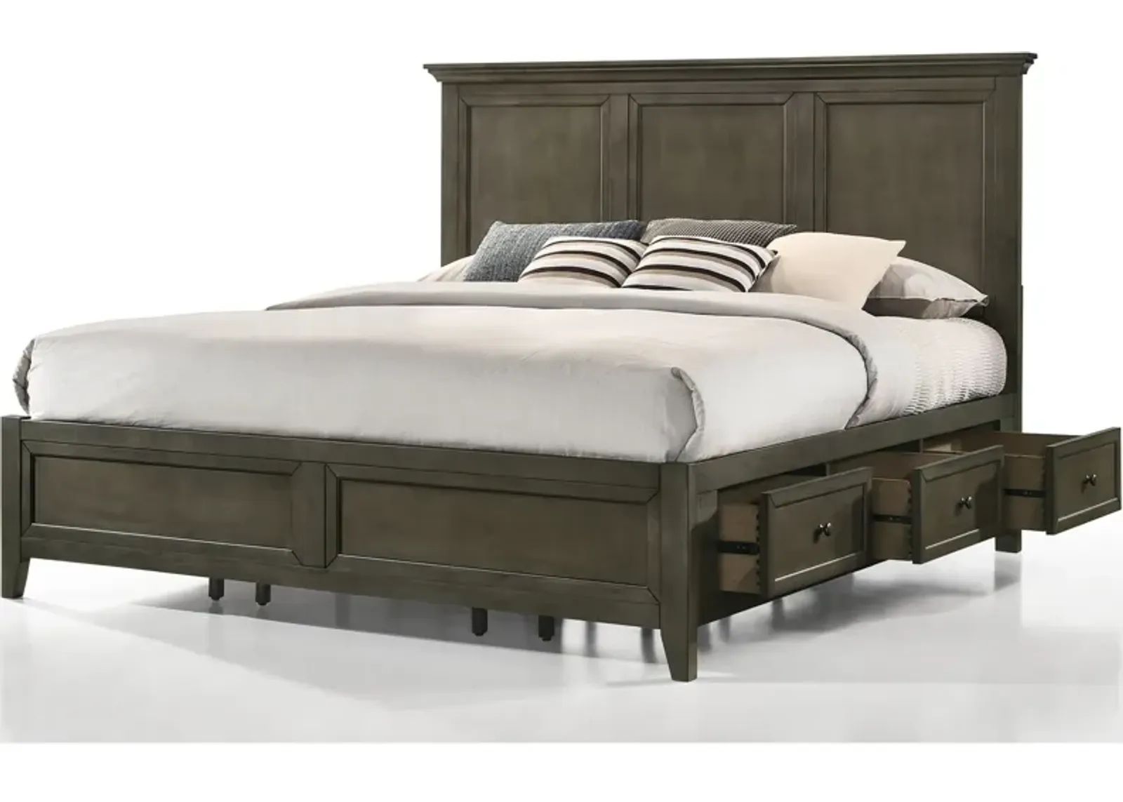 San Mateo Pewter Queen Storage Bed