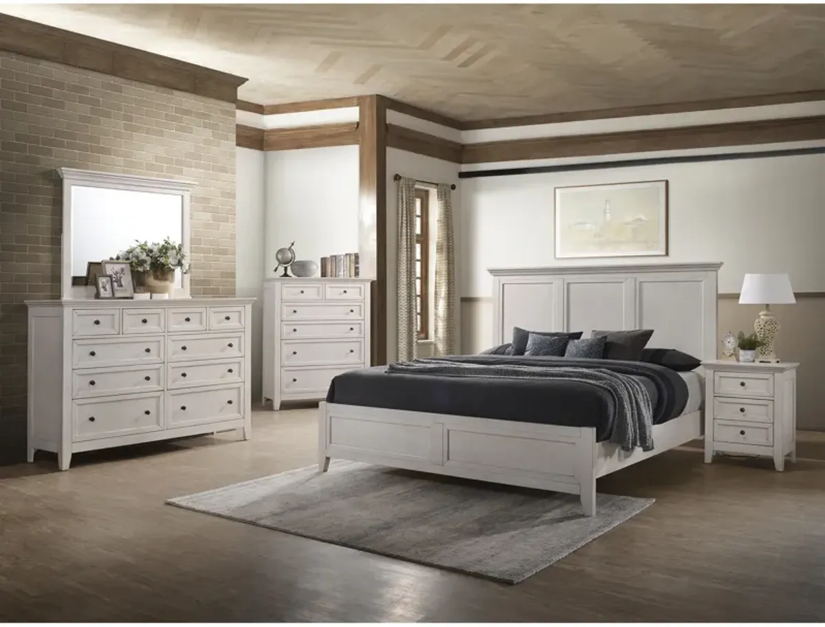 San Mateo White Queen Panel Bed