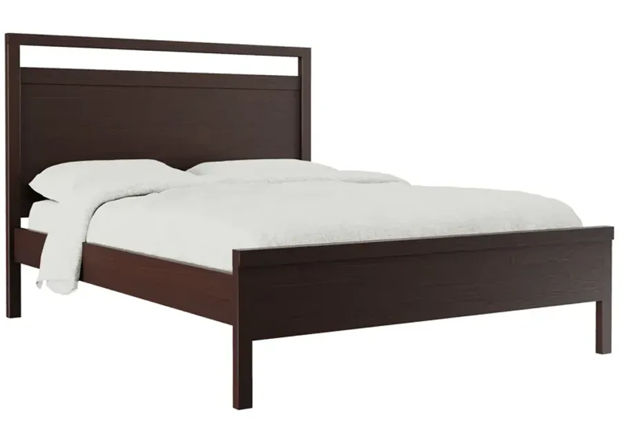 Solace Wild Walnut/Black Queen Platform Bed