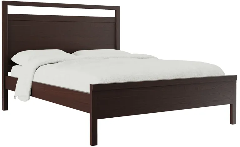 Solace Wild Walnut/Black Queen Platform Bed