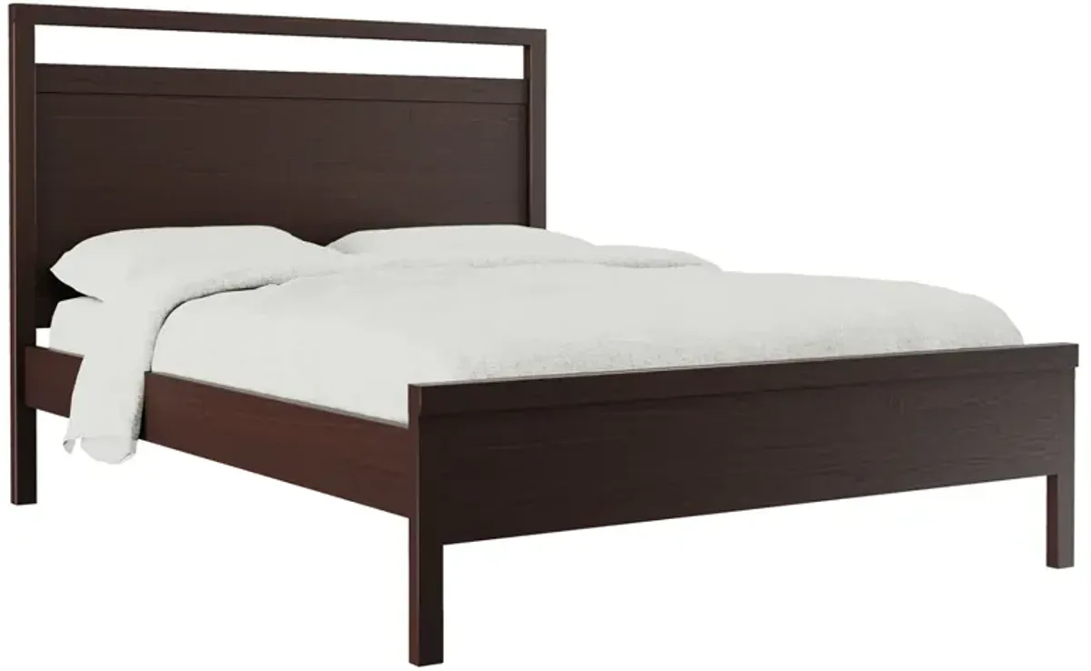 Solace Wild Walnut/Black Full Platform Bed