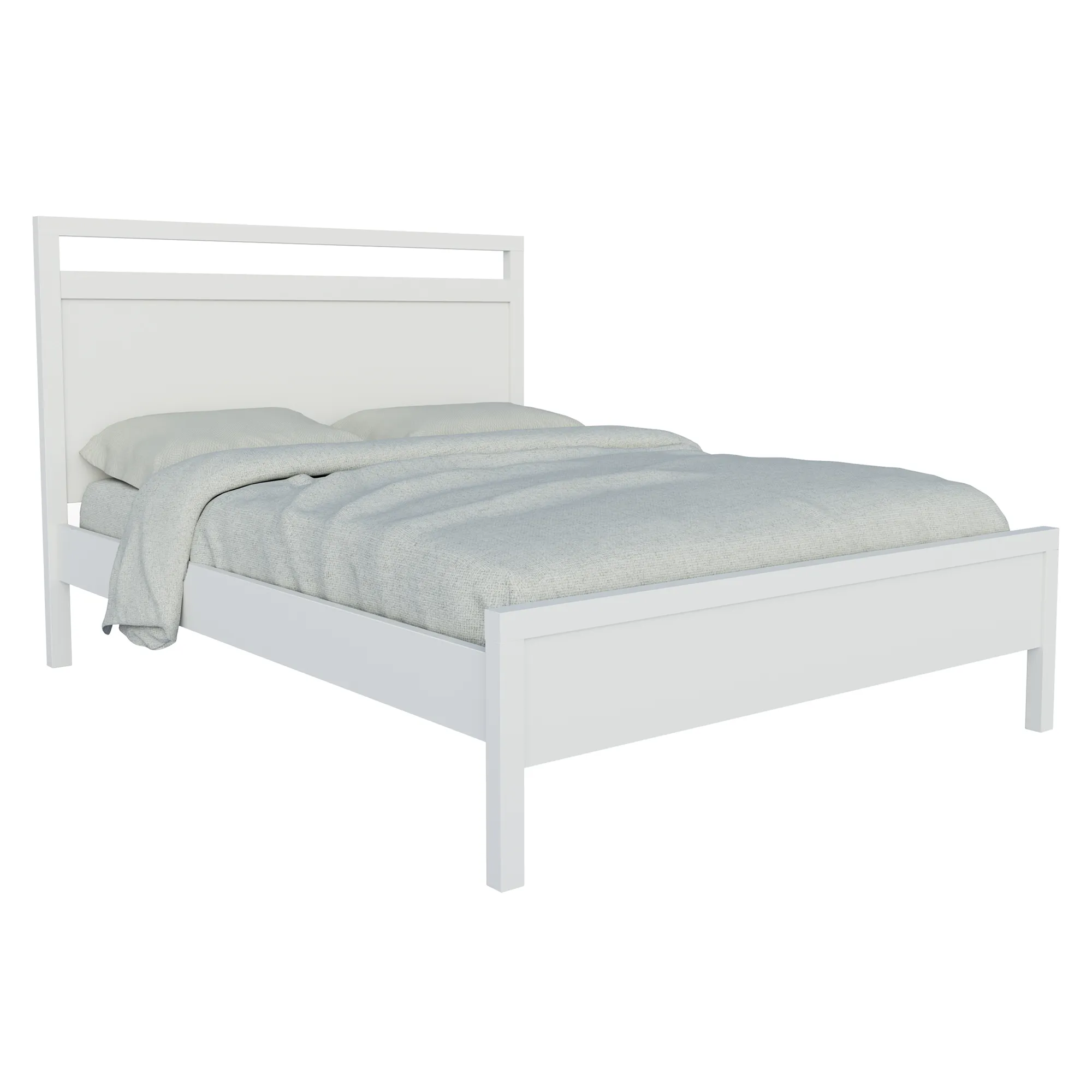 Solace White/Nickel Twin Platform Bed