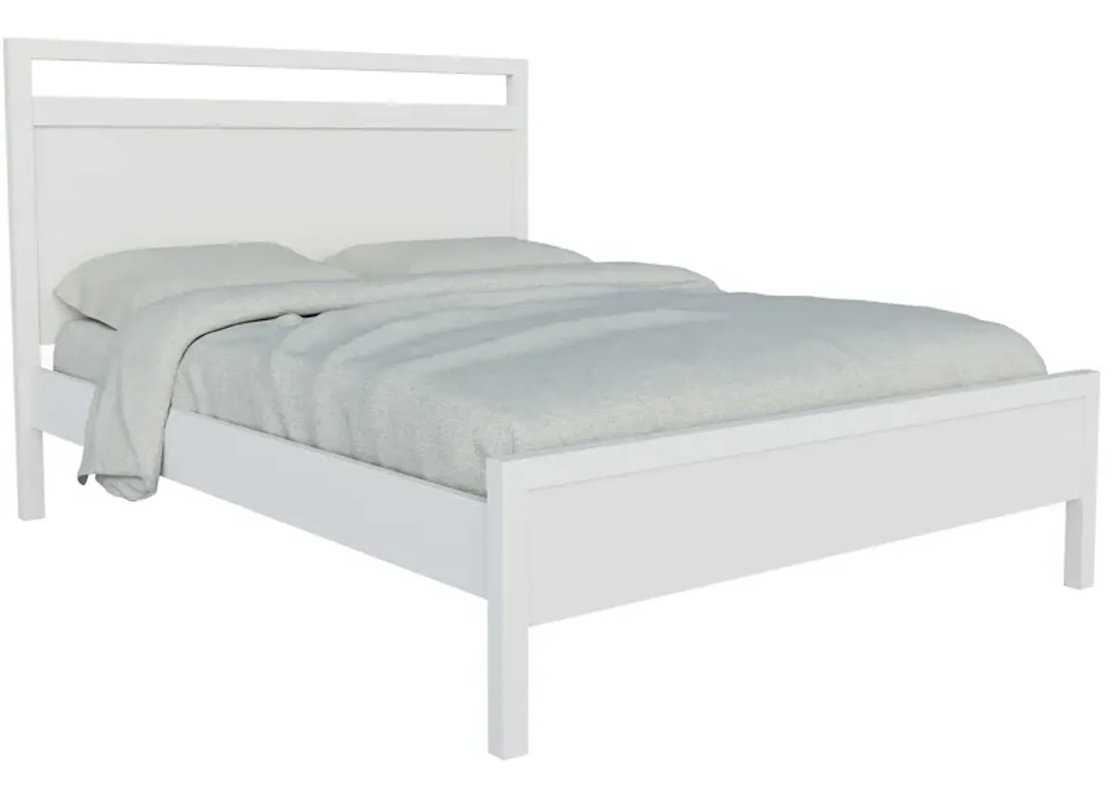 Solace White/Nickel Full Platform Bed