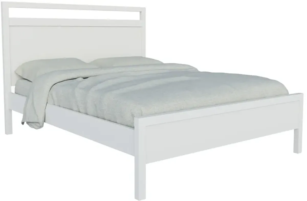 Solace White/Nickel Full Platform Bed