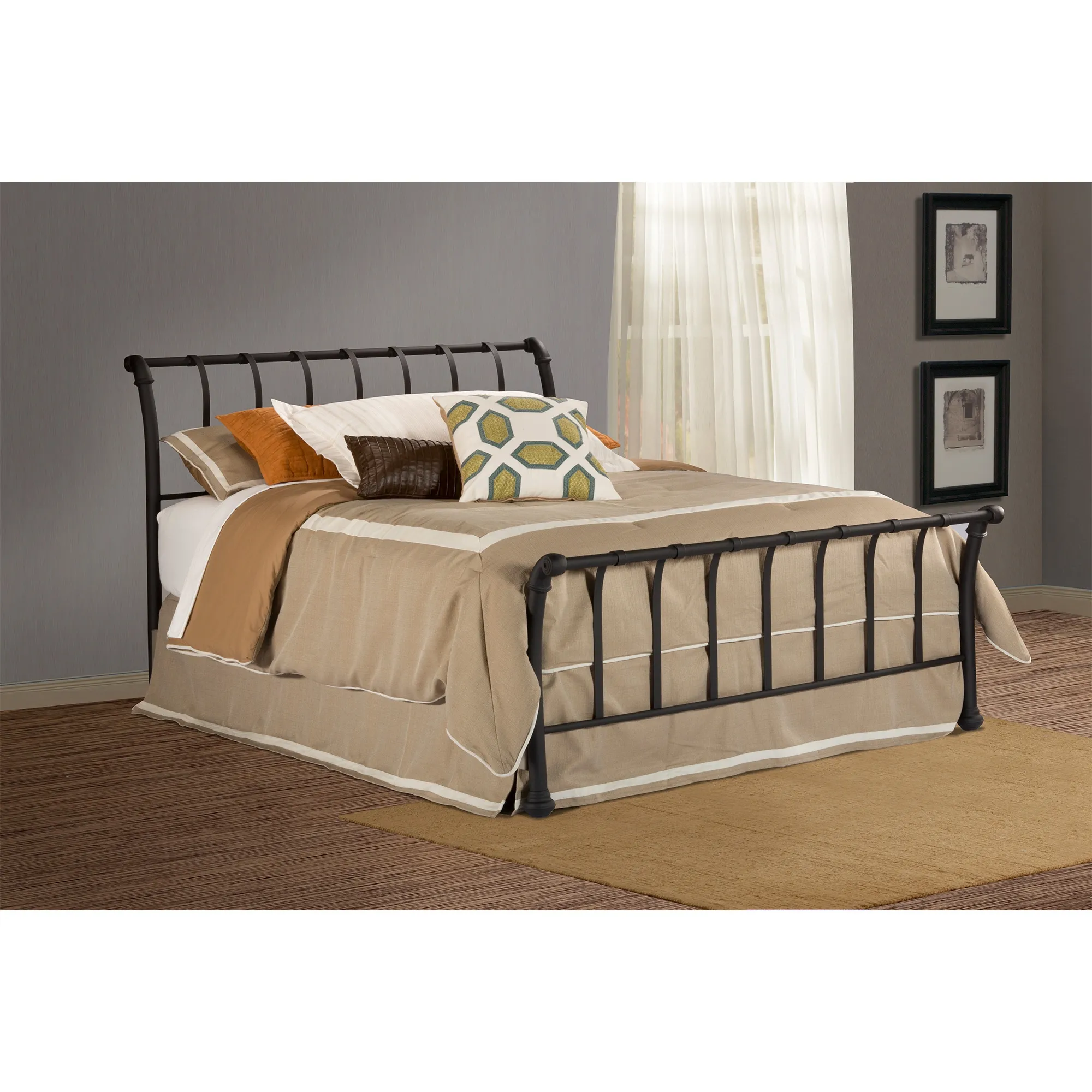 Sophia Black Queen Metal Bed