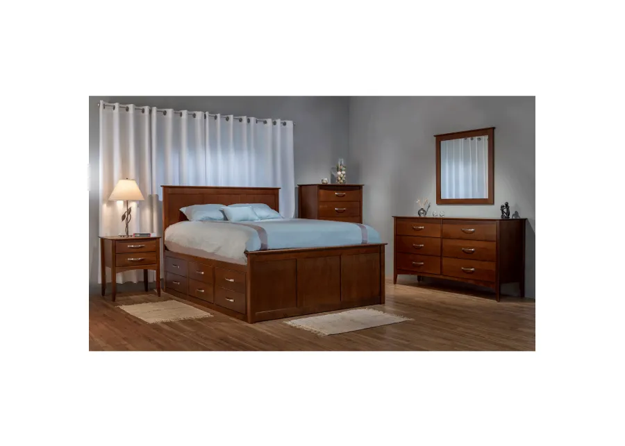 Urban Chestnut Queen Storage Bed 3&3 Drawer Units