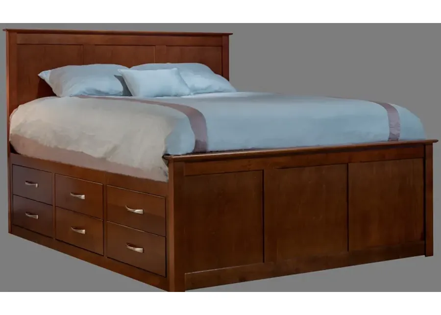 Urban Chestnut Queen Storage Bed 6&6 Dawer Units