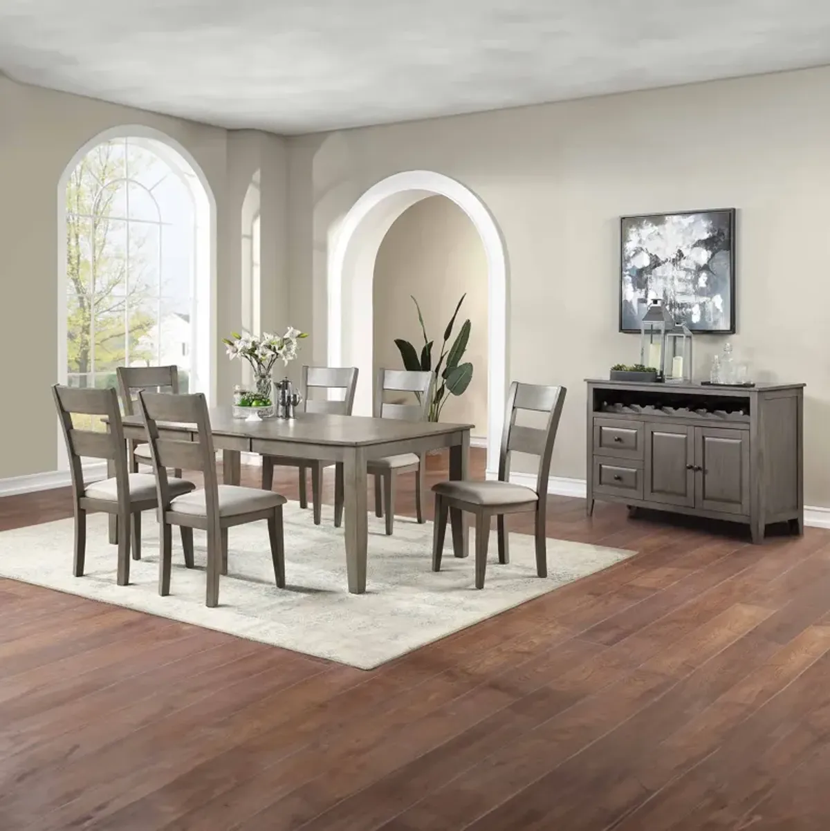 Grey Mango 7 Piece Dining Set (Rectangular Table with 6 Side Chairs)