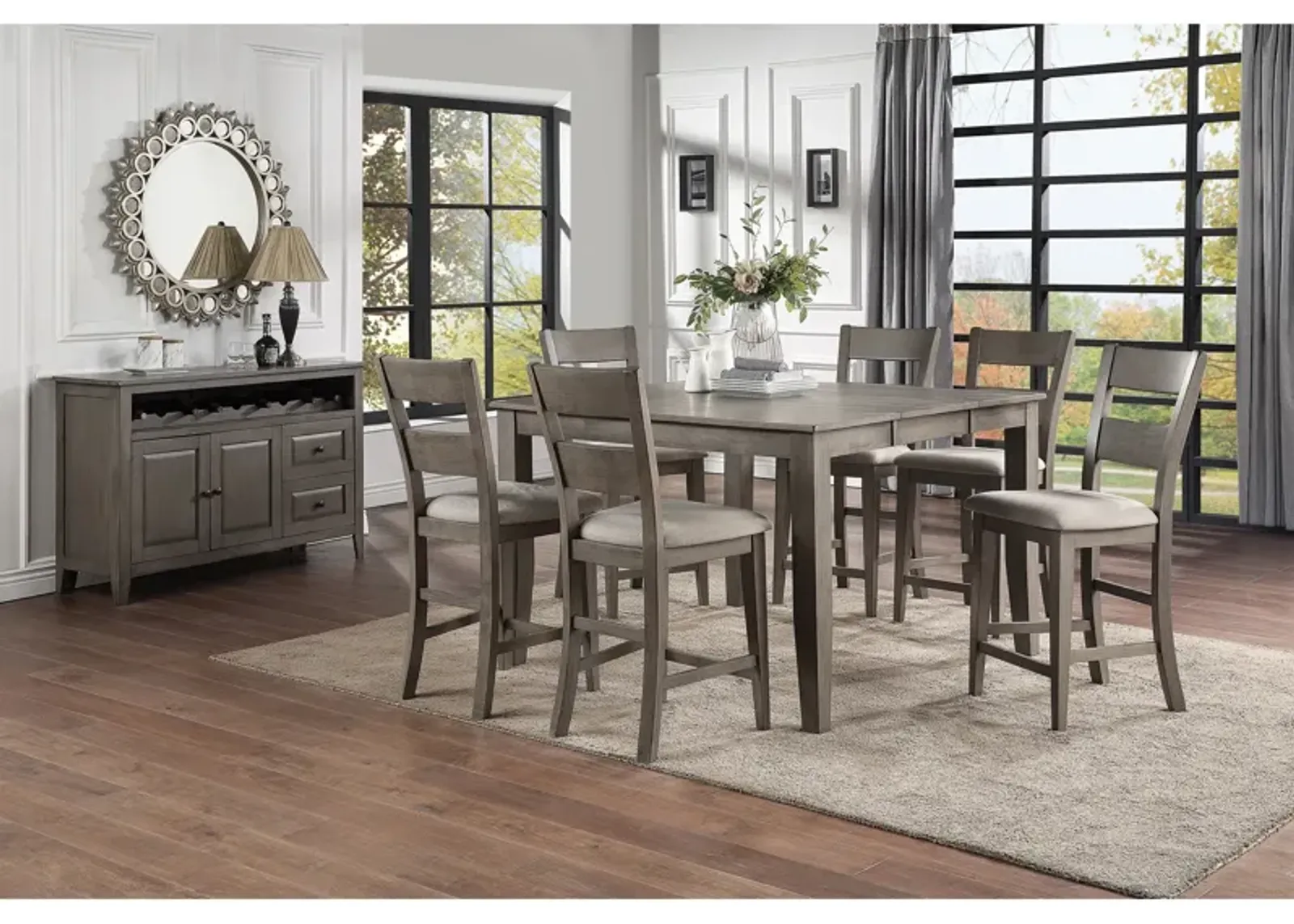 Grey Mango 7 Piece Pub Set (Pub Table with 6 Stools)