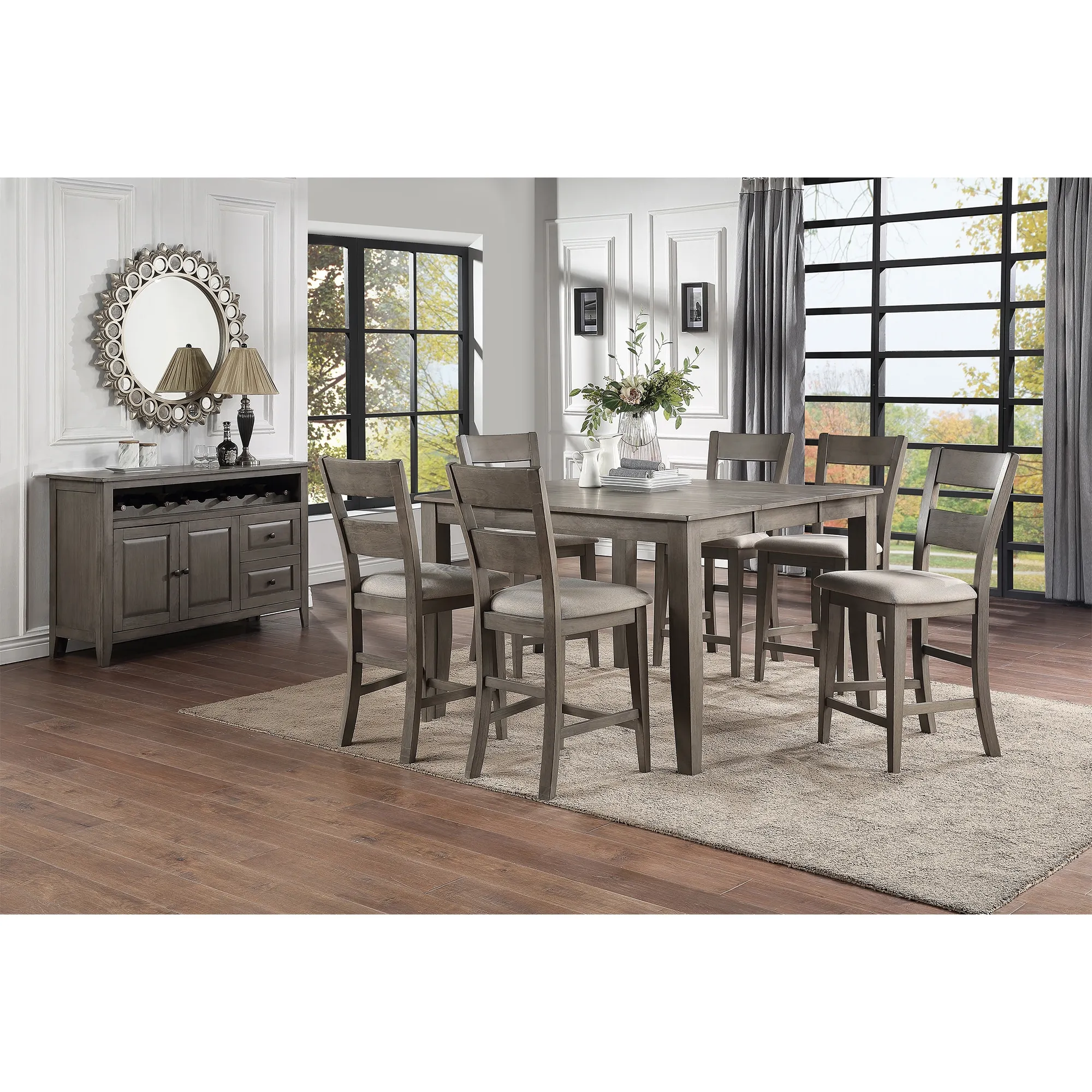 Grey Mango 7 Piece Pub Set (Pub Table with 6 Stools)