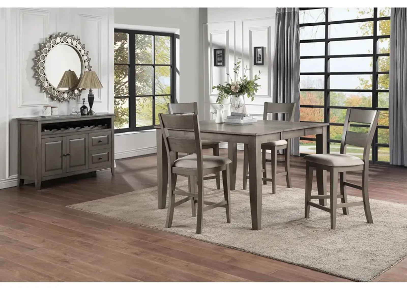 Grey Mango 5 Piece Pub Set (Pub Table with 4 Stools)