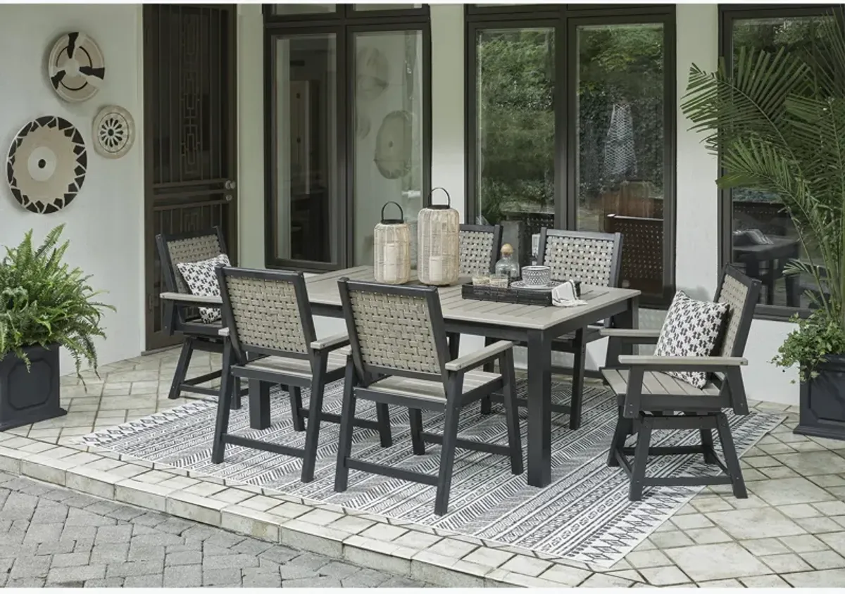 Mount Valley 7 Piece Dining Set (Table with 4 Arm Chairs and 2 Swivel Chairs)