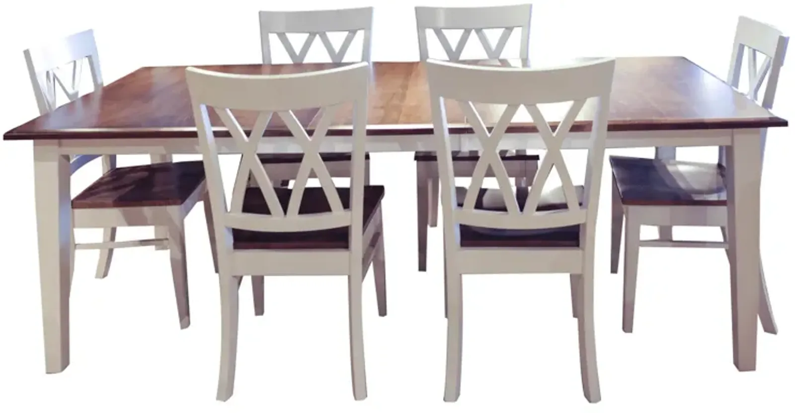 Sandstone/White 7 Piece Dining Set (Rectangular Table with 6 Side Chairs)