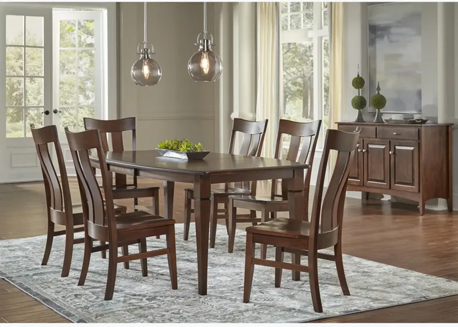 Maple Earthtone 7 Piece Dining Set (Table with 6 Side Chairs)