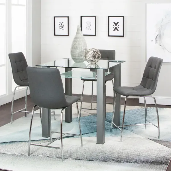 Napa Charcoal 5 Piece Pub Set (Pub Table with 4 Stools)