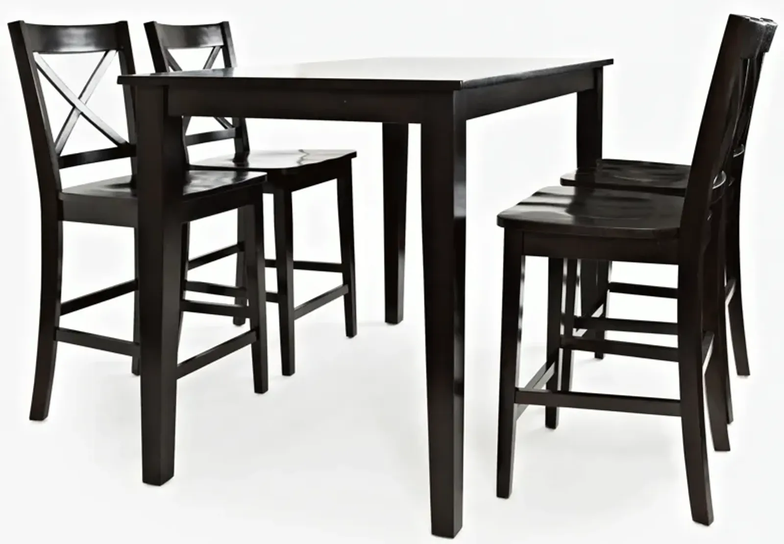 Simplicity Espresso 5 Piece Counter Set (Counter Table with 4 Counter Stools)