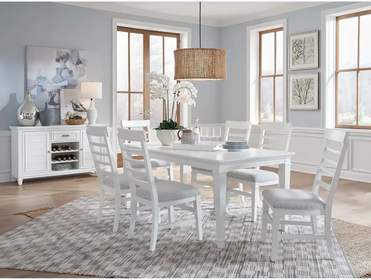 Charleston White 7 Piece Dining Set (Table with 6 Side Chairs)