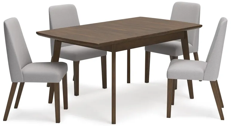 Lyncott 5 Piece Dining Set (Rectangular Table with 4 Grey Side Chairs)