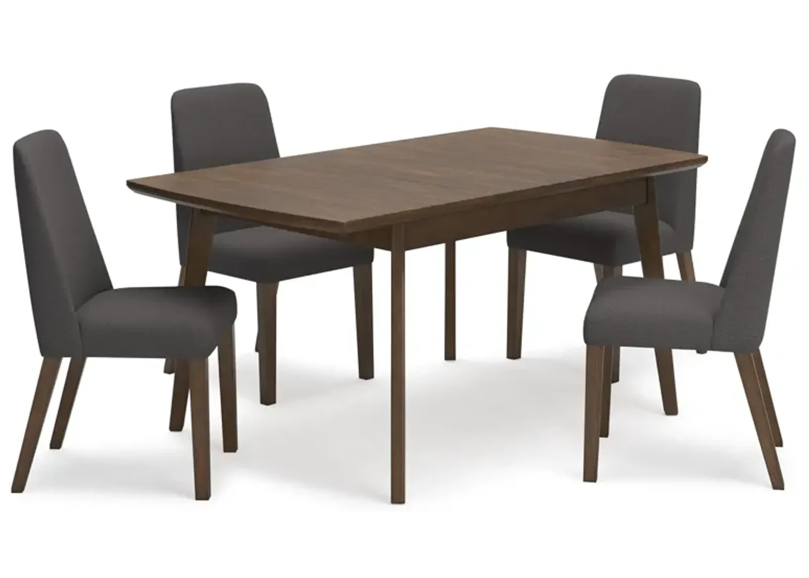 Lyncott 5 Piece Dining Set (Rectangular Table with 4 Charcoal Side Chairs)