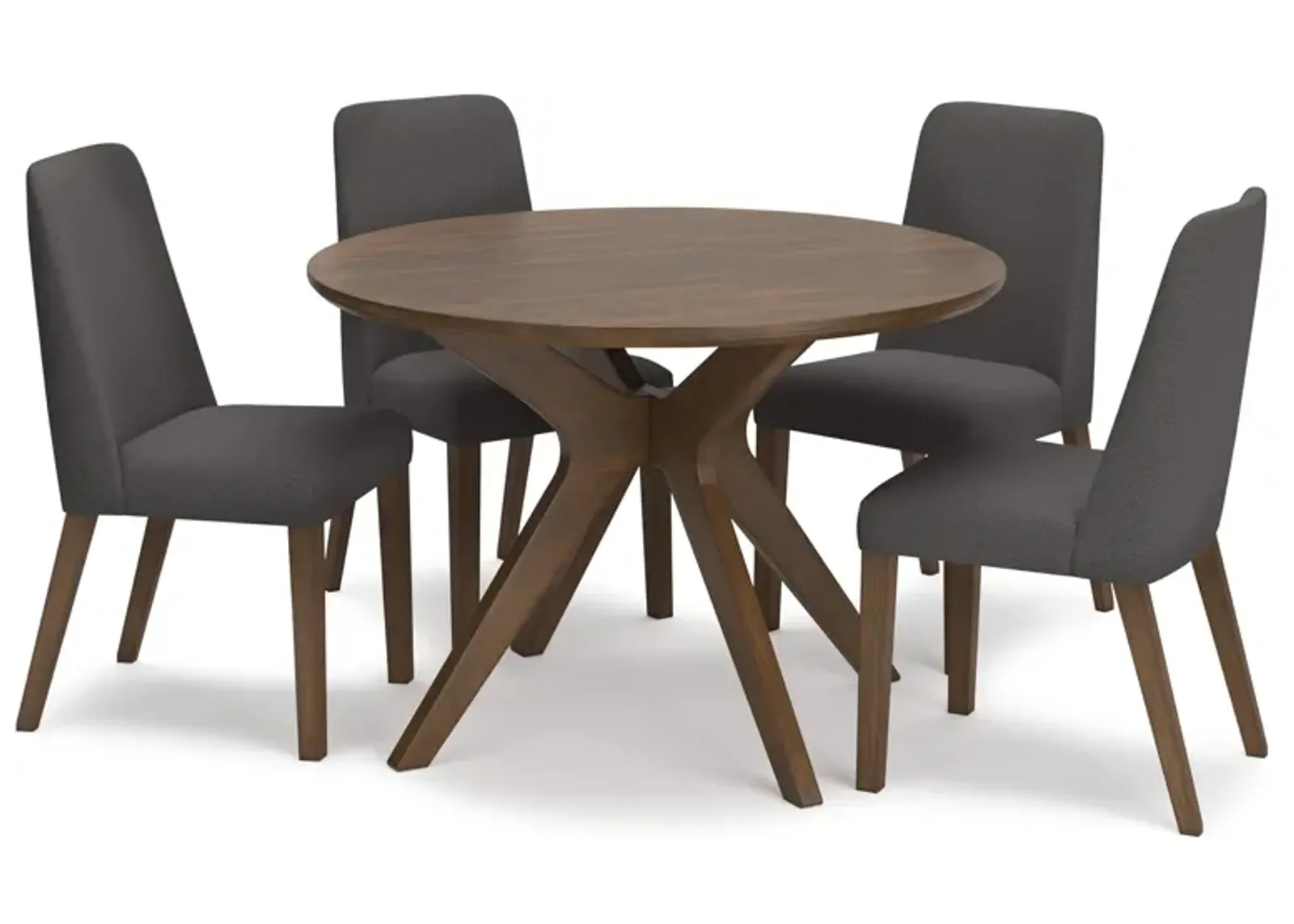 Lyncott 5 Piece Round Dining Set (Table with 4 Charcoal Side Chairs)