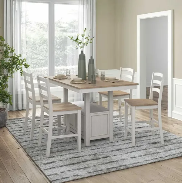 Purlaney 5 Piece Counter Set (Table with 4 Stools)