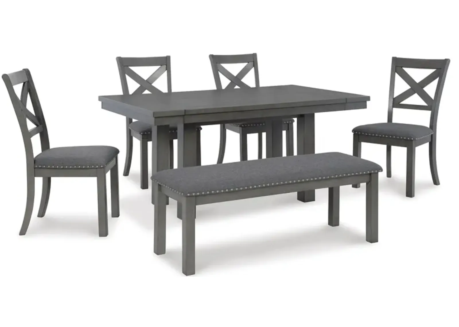 Myshanna 6 Piece Dining Set (Rectangular Table with 4 Side Chairs and Bench)