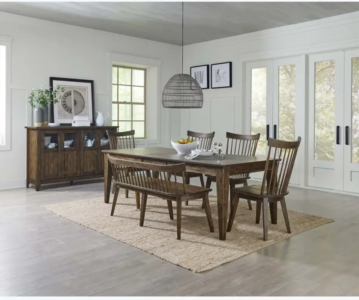 Midland Falls 6 Piece Dining Set (Table with 4 Side Chairs and Bench)