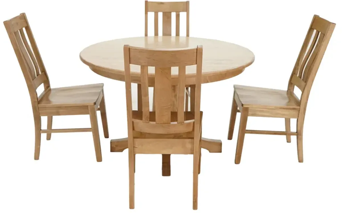 Cambridge Smokey Taupe 5 Piece Dining Set (Round Table with 4 Side Chairs)