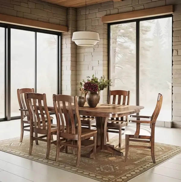 Millsdale Rye 7 Pc Dining Set (Table/4 Wood Chairs/2 Uph Arm Chairs)