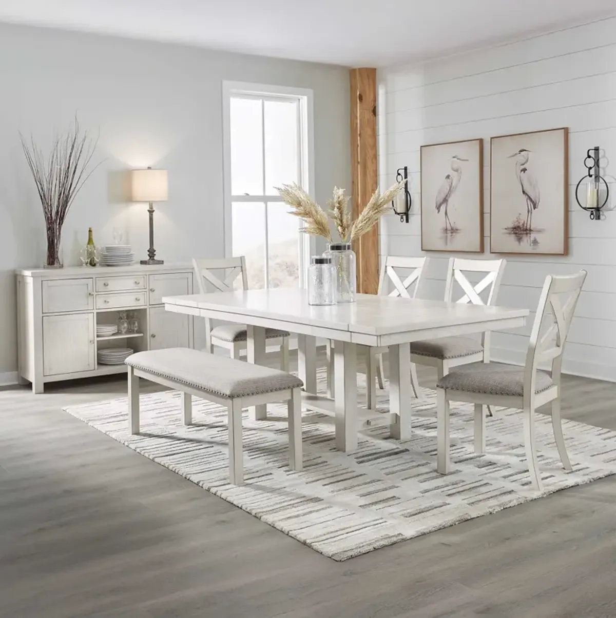 Robbinsdale 6 Piece Dining Set (Table with 4 Side Chairs and Bench)