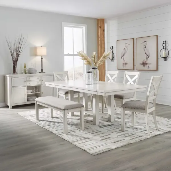 Robbinsdale 6 Piece Dining Set (Table with 4 Side Chairs and Bench)