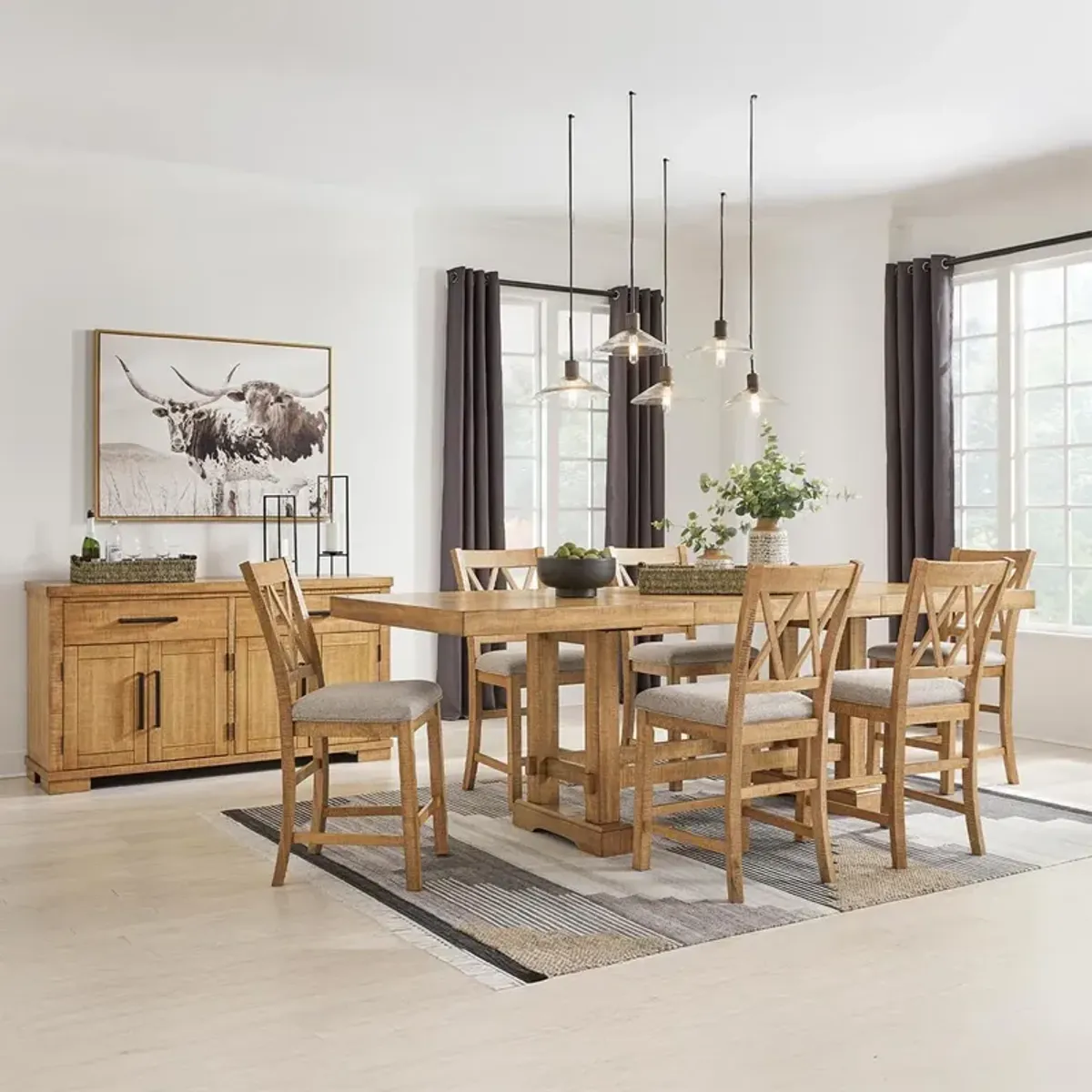 Havonplane 7 Piece Dining Set (Counter Table with 6 Stools)