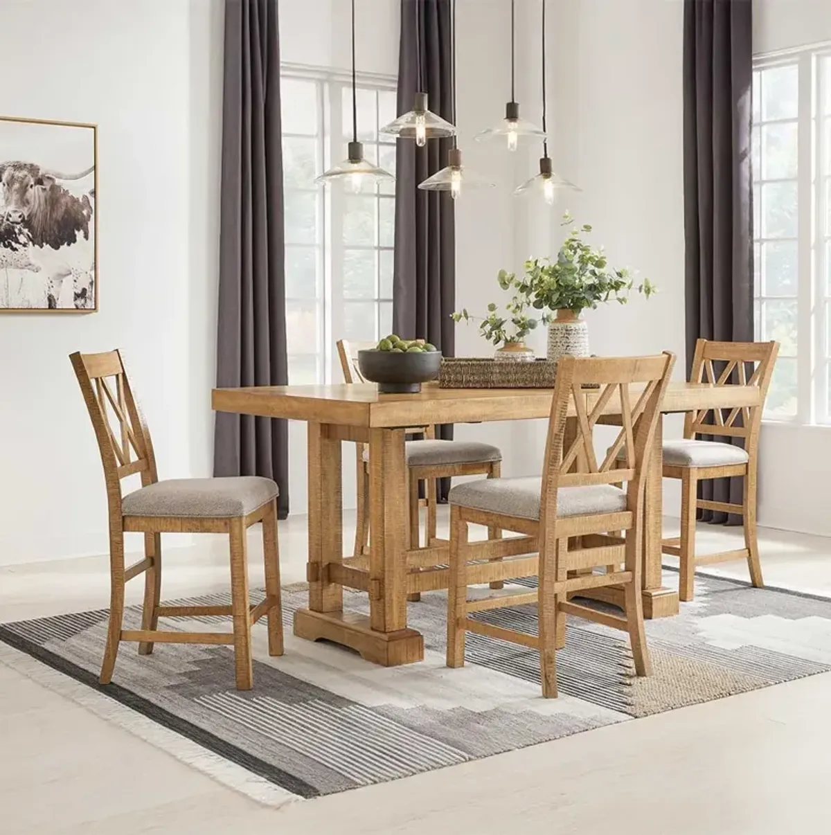 Havonplane 5 Piece Counter Set (Table with 4 Stools)