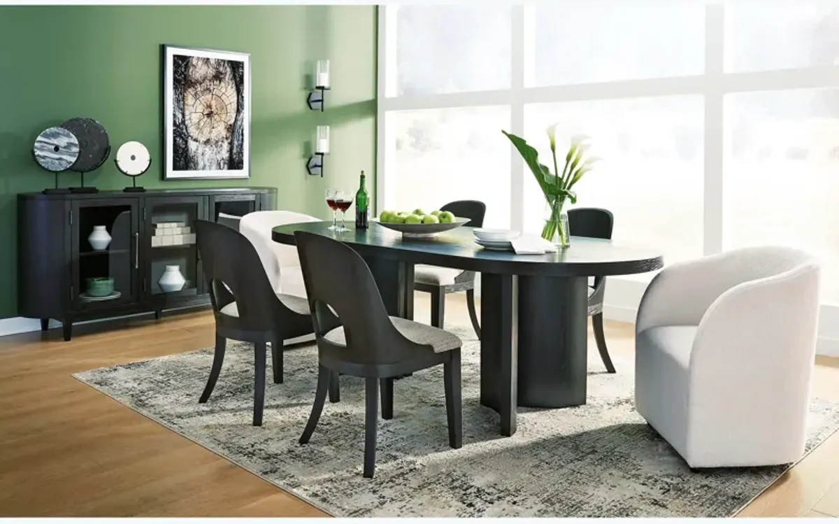 Rowanbeck 7 Piece Dining Set (Table with 4 Side Chairs and 2 Upholstered Arm Chairs)