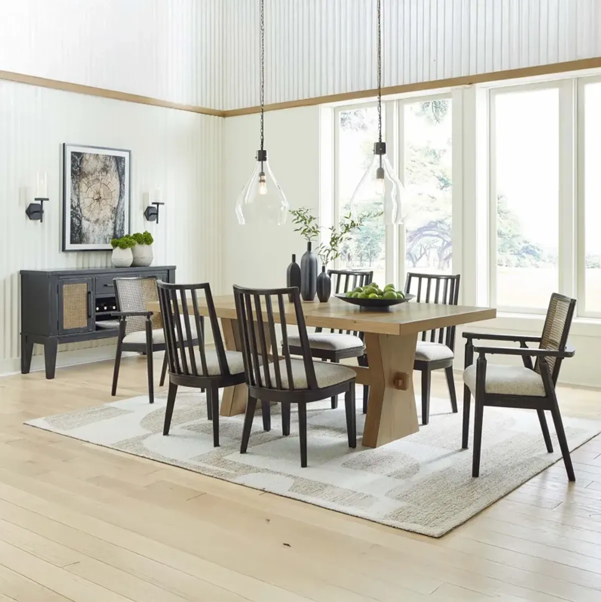Galliden 7 Piece Dining Set (Table with 4 Side Chairs and 2 Arm Chairs)