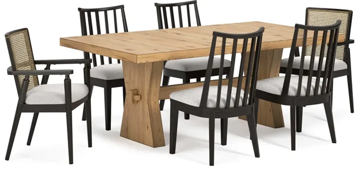 Galliden 7 Piece Dining Set (Table with 4 Side Chairs and 2 Arm Chairs)