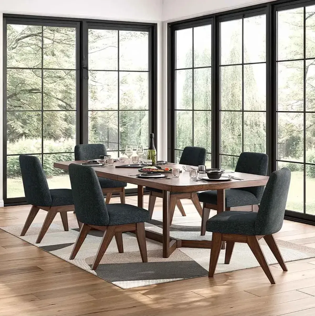 Dilenno 7 Piece Dining Set (Table w/6 Side Chairs)